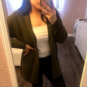 Dark Olive Green Cardigan